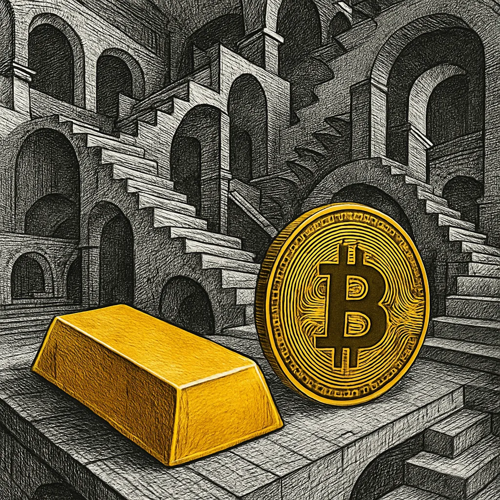 Cover art for Gold hitting record highs while digital money grows