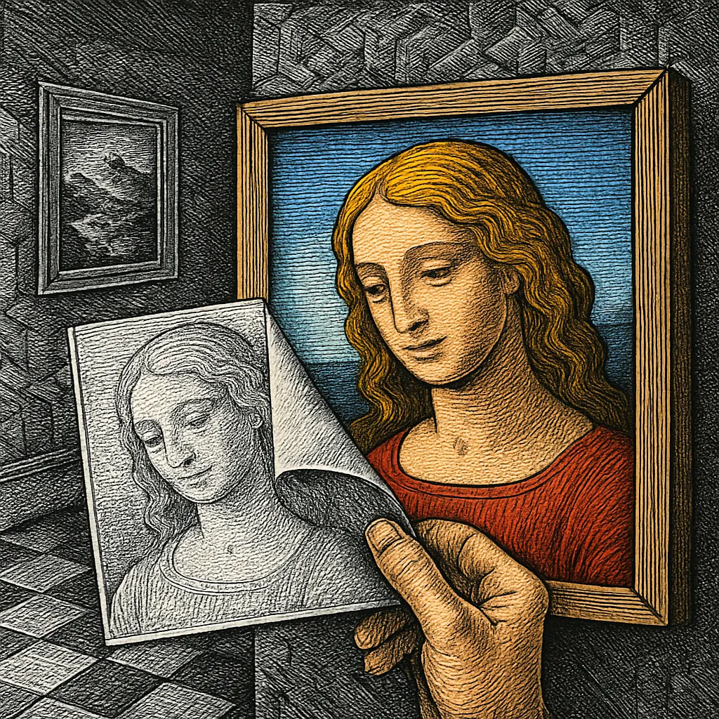 Cover art for Hidden sketches reveal when an artist changed their mind