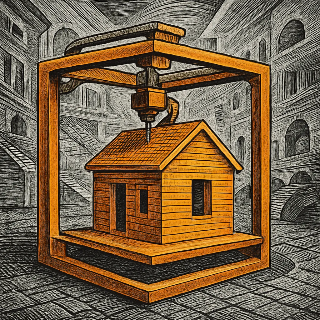 Cover art for How a giant 3D printer builds house walls in a day