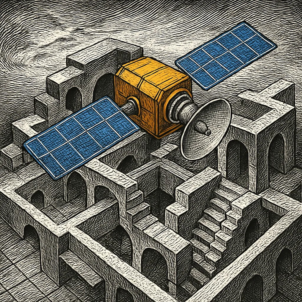 Cover art for How a satellite stays over one spot in the sky