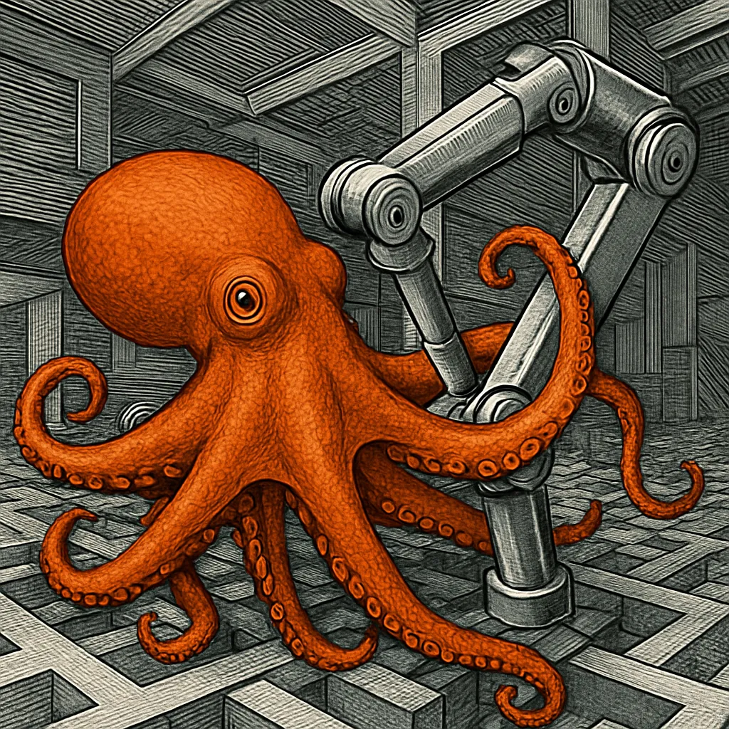 Cover art for How a soft octopus robot grips what metal arms can't