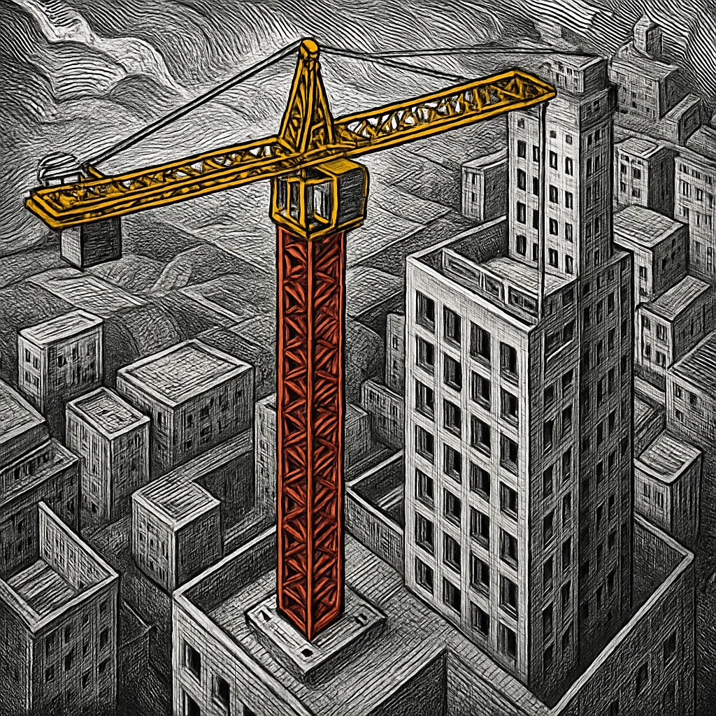 Cover art for How a tower crane builds itself taller