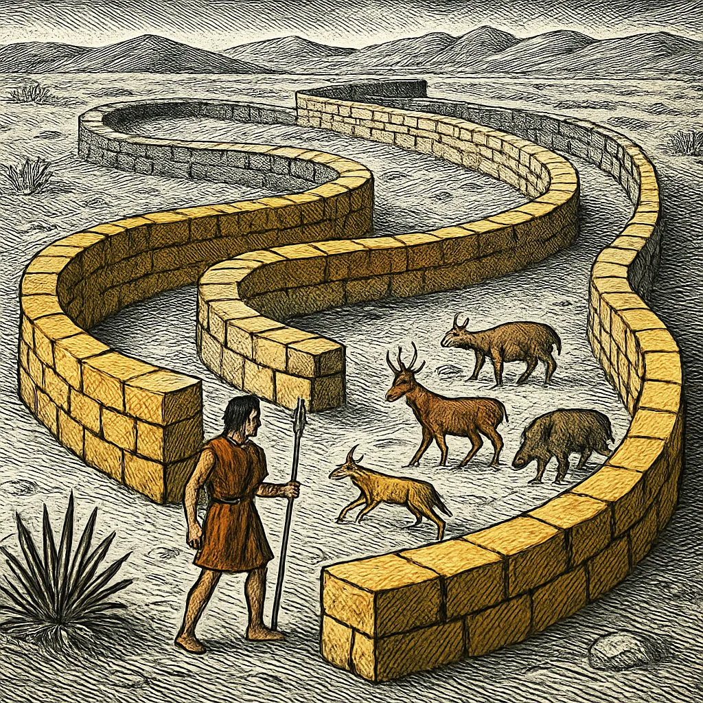 Cover art for How ancient hunters trapped animals with stone walls
