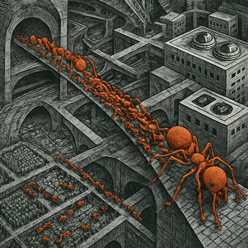 Cover art for How ant colonies build cities without a leader