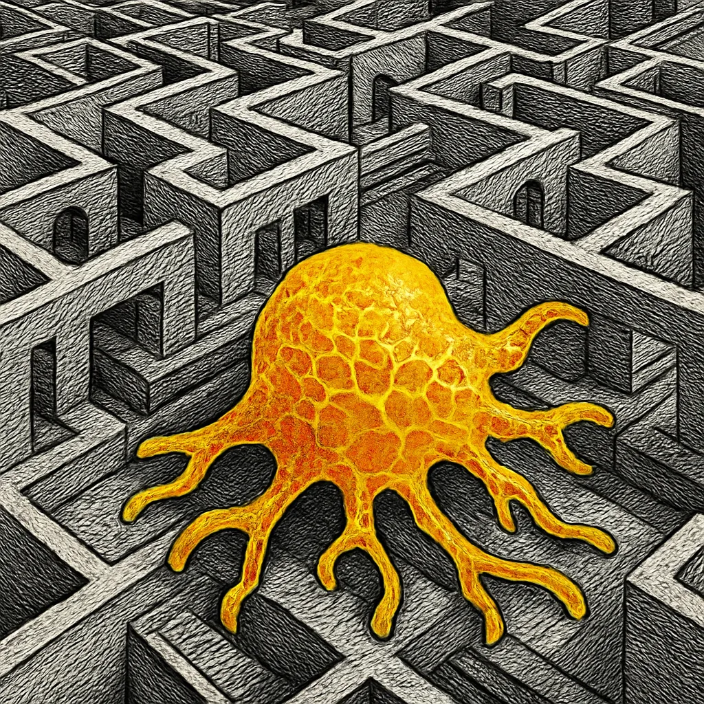 Cover art for How brainless slime molds solve mazes