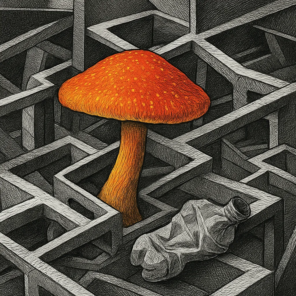 Cover art for How some fungi learned to eat plastic