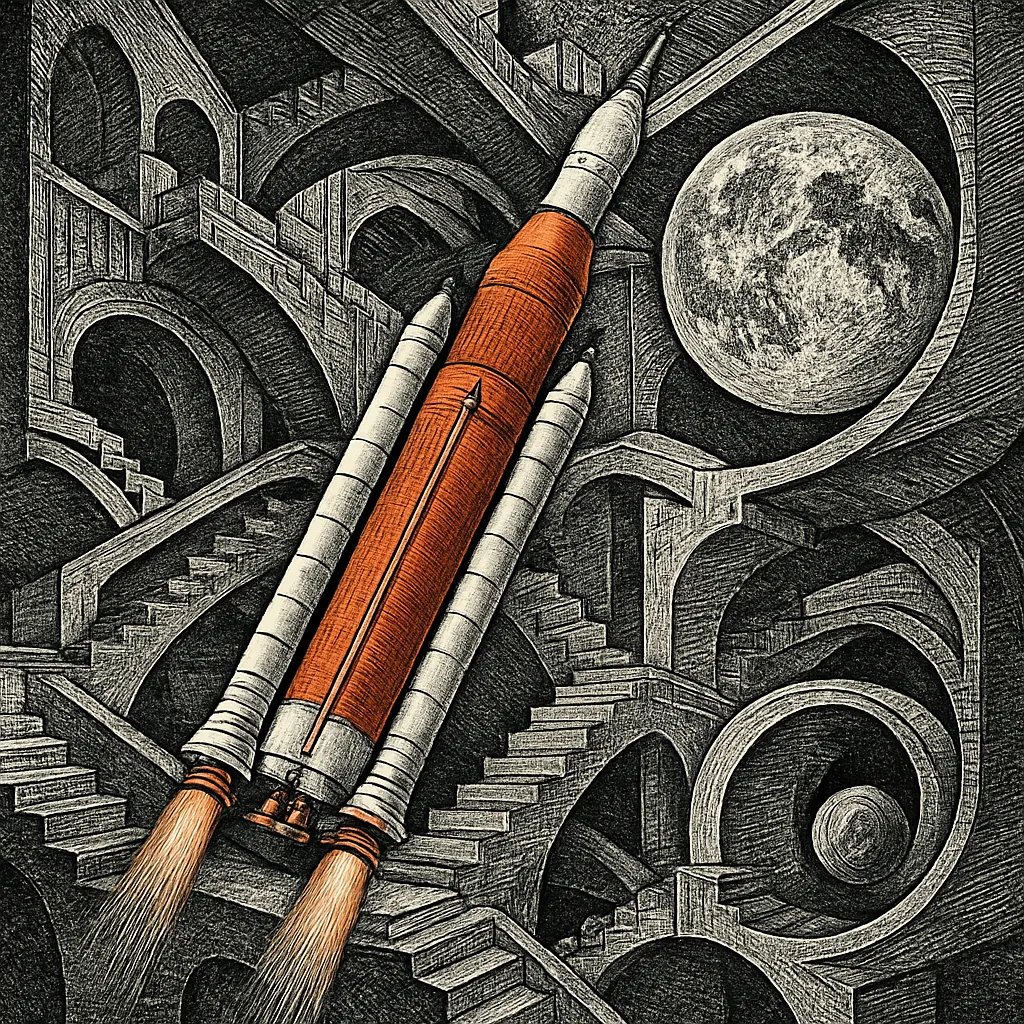 Cover art for How the SLS rocket flings a crew around the Moon