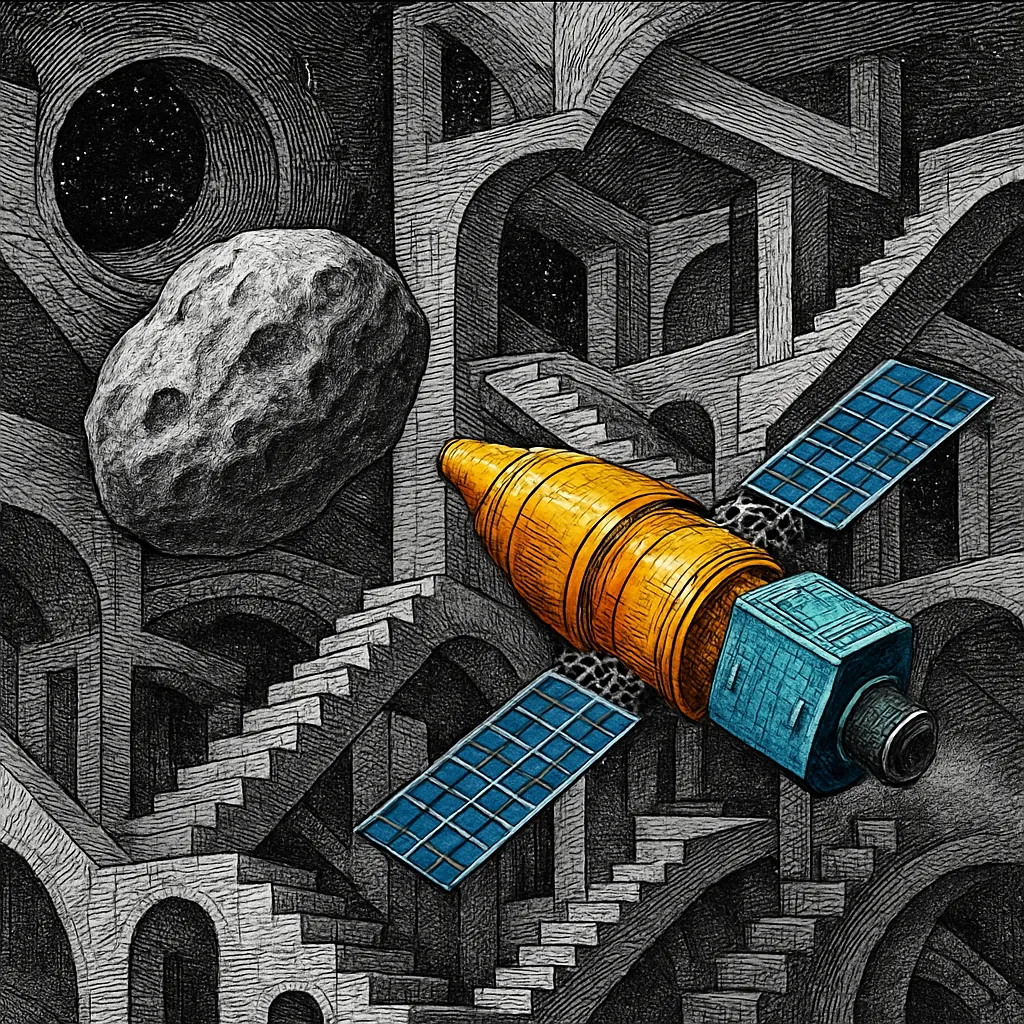 Cover art for The race to capture a piece of the Moon from an asteroid