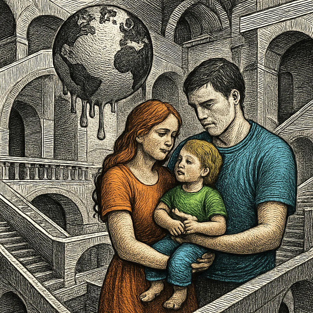Cover art for The responsibility of having children on a warming planet