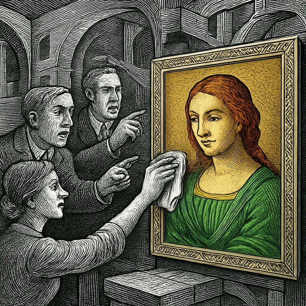 Cover art for Why cleaning grime off old paintings sparks a fight