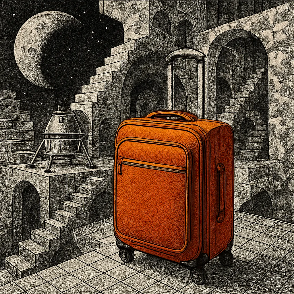 Cover art for Why the wheeled suitcase arrived after the moon landing